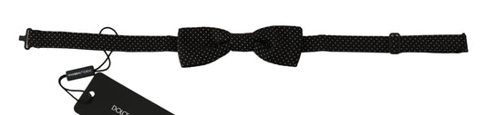 Pajarita Hombre Papillon Seda Cuello Ajustable Lunares Negro