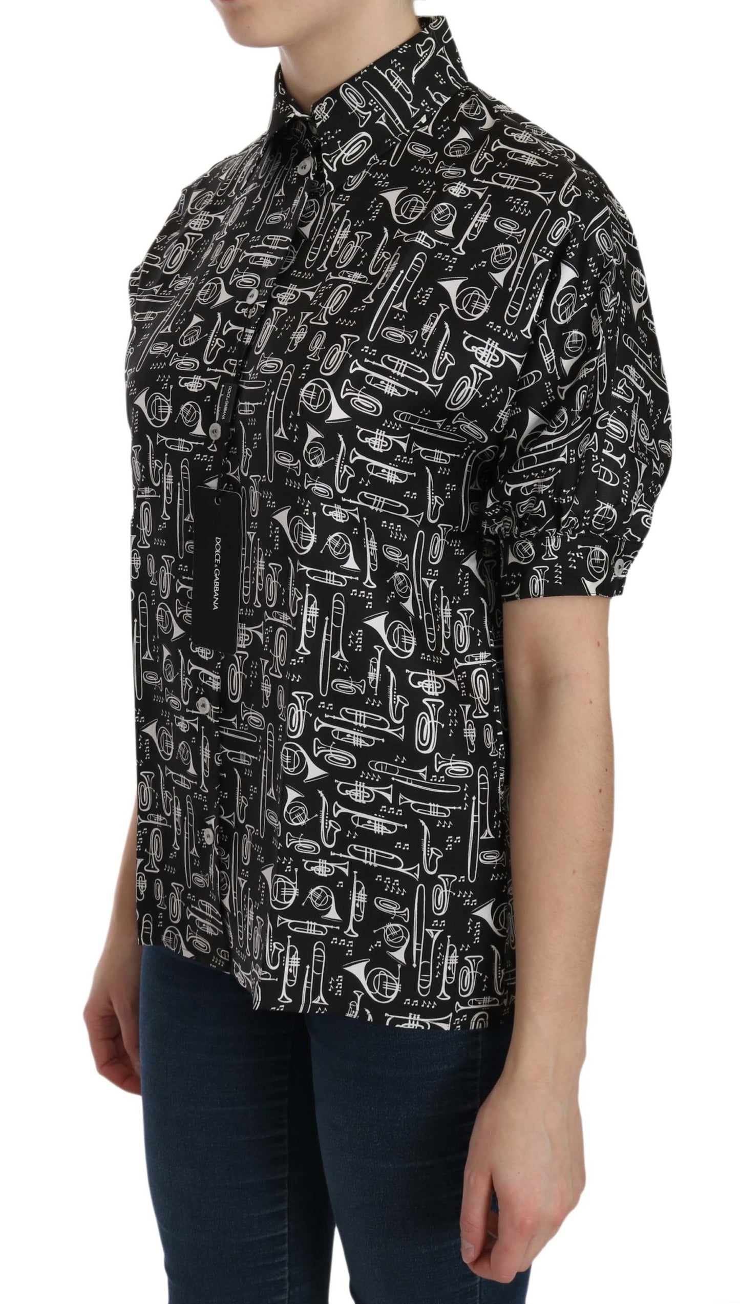 Top en soie musical élégant Dolce & Gabbana