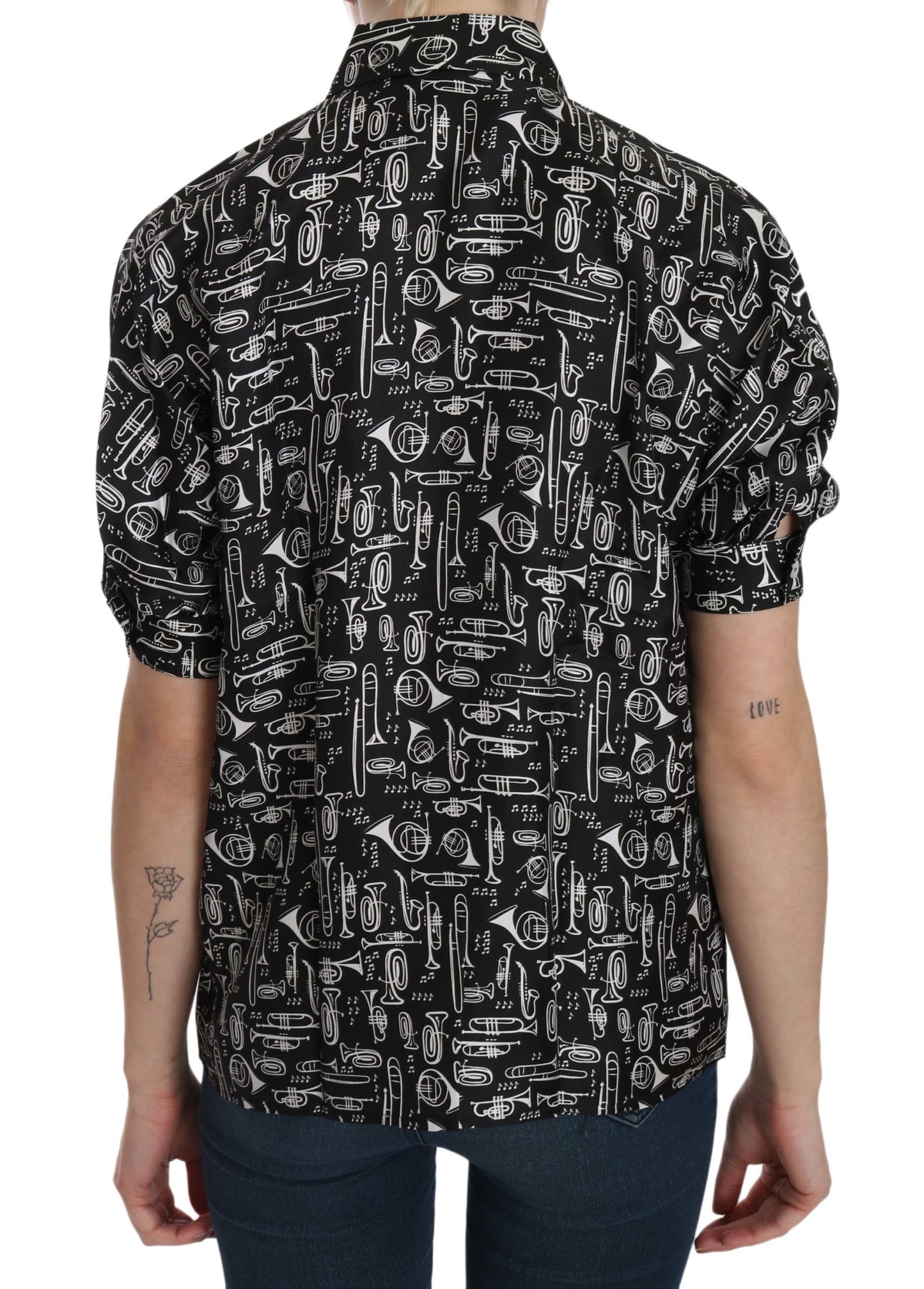 Top en soie musical élégant Dolce & Gabbana