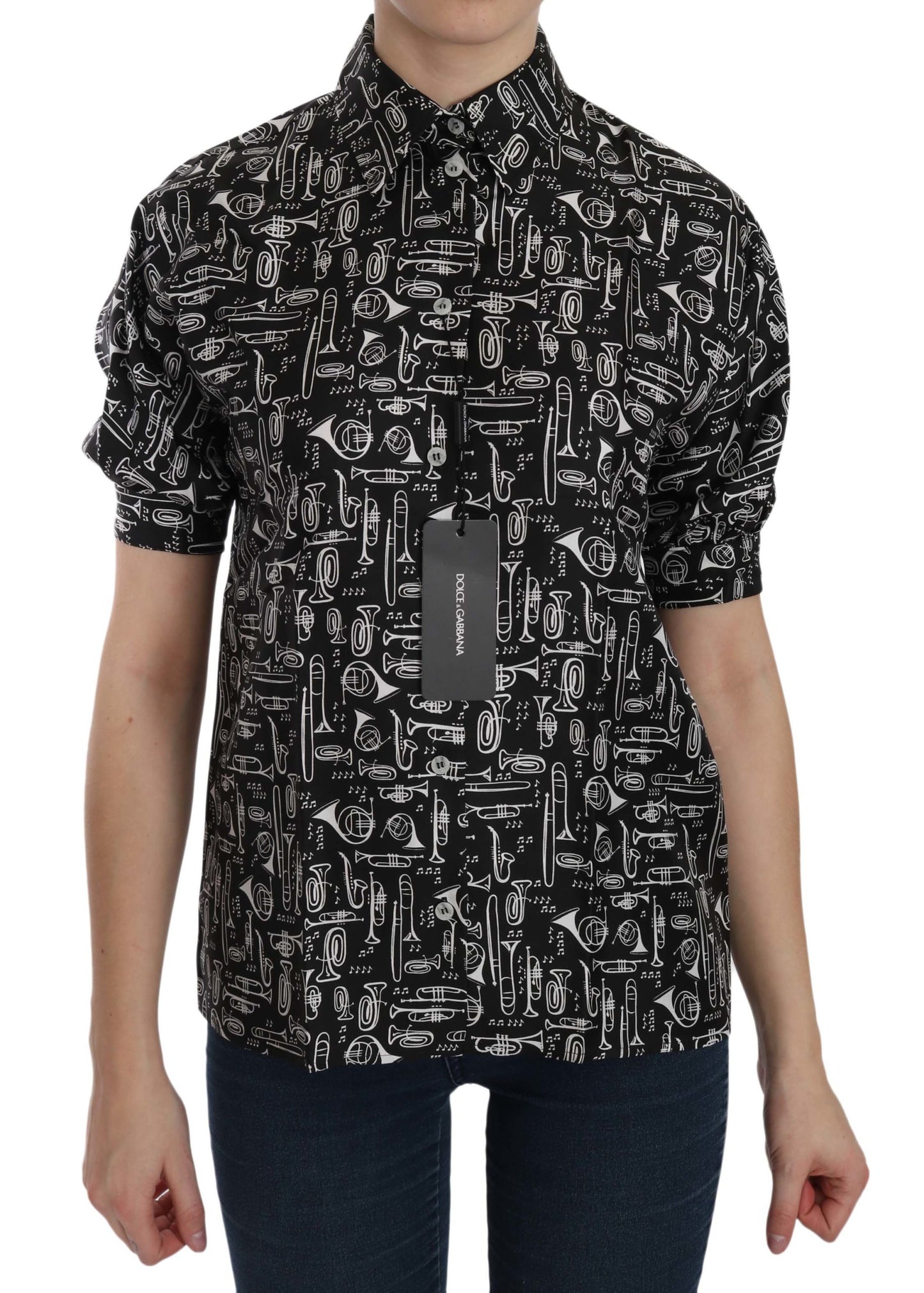 Top en soie musical élégant Dolce & Gabbana