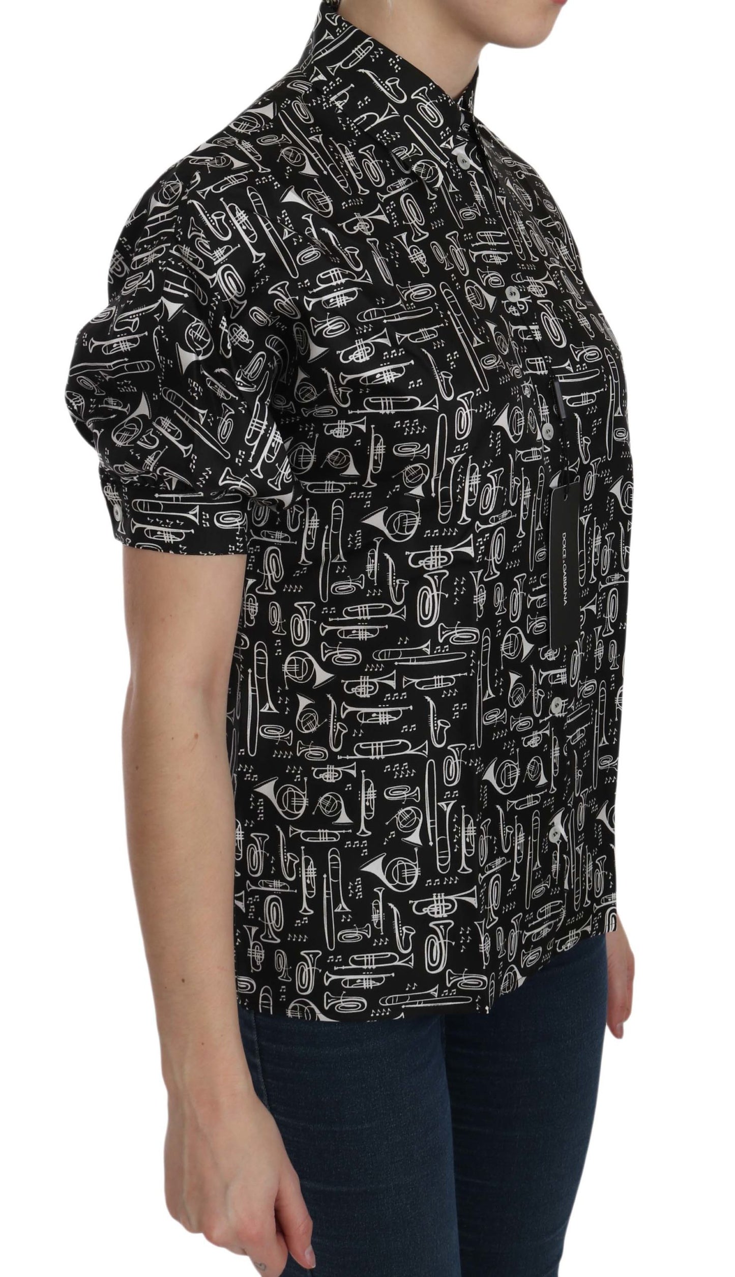 Top en soie musical élégant Dolce & Gabbana