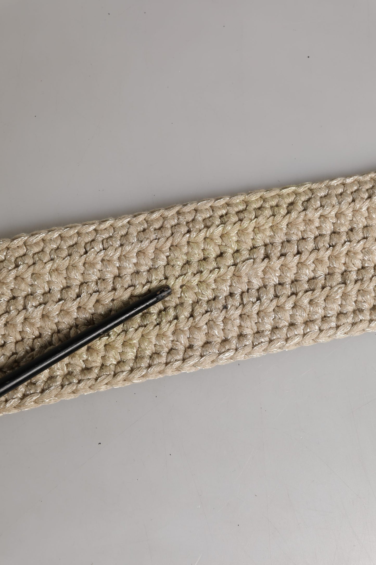 Ermanno Scervino Beige Woven Vintage Metal Buckle Waist Belt