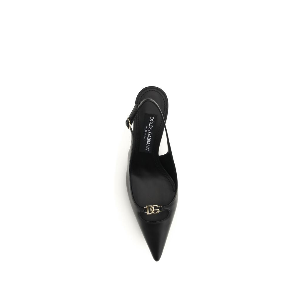 Dolce & Gabbana Black Calf Leather Bos Taurus Pumps