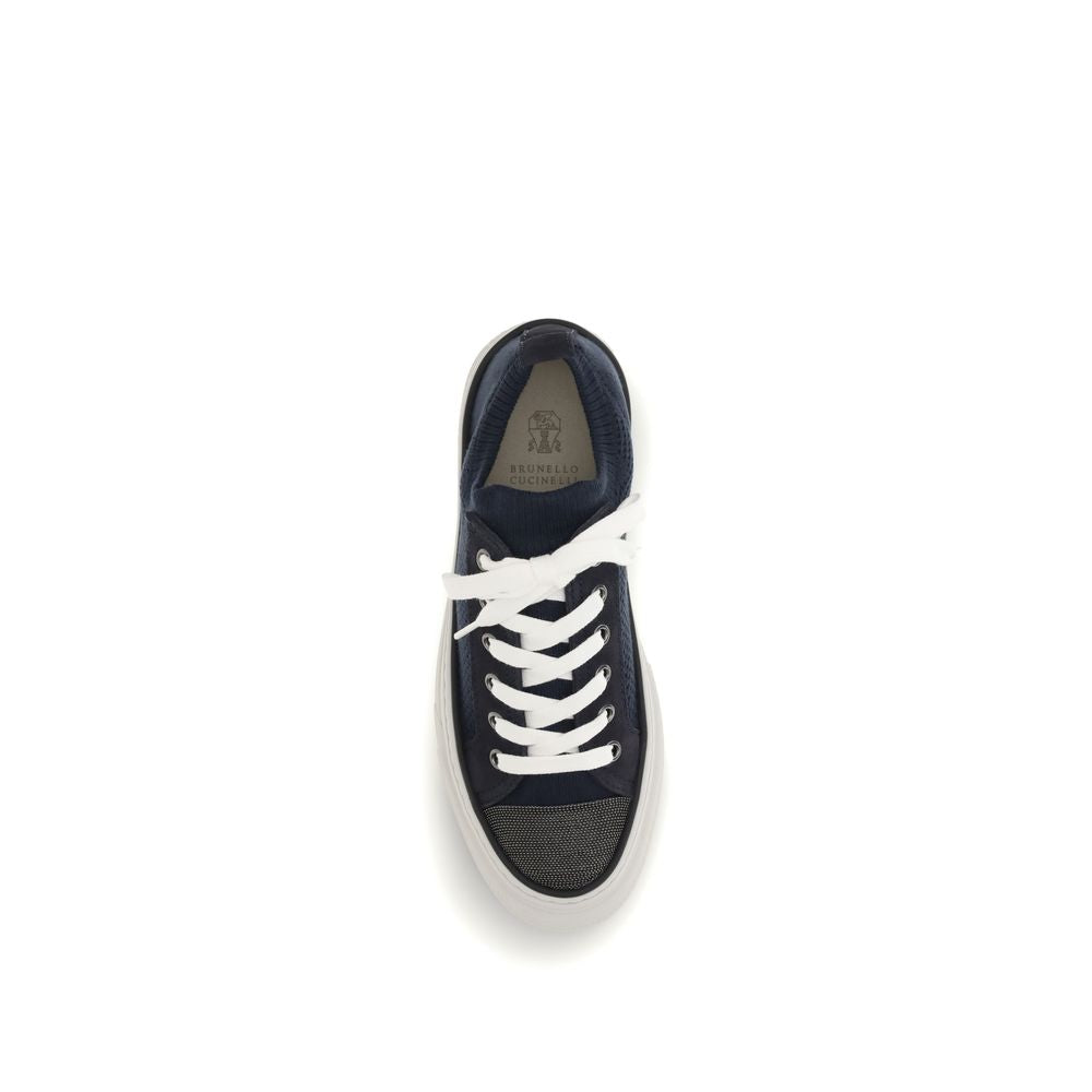 Brunello Cucinelli Black Cotton Low Top Sneakers