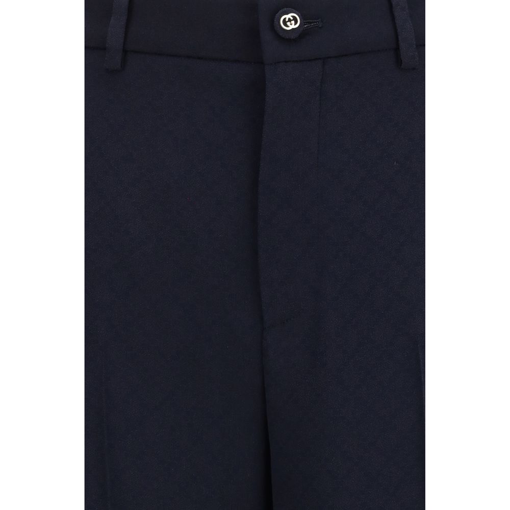 Gucci Blue Viscose Casual Pants