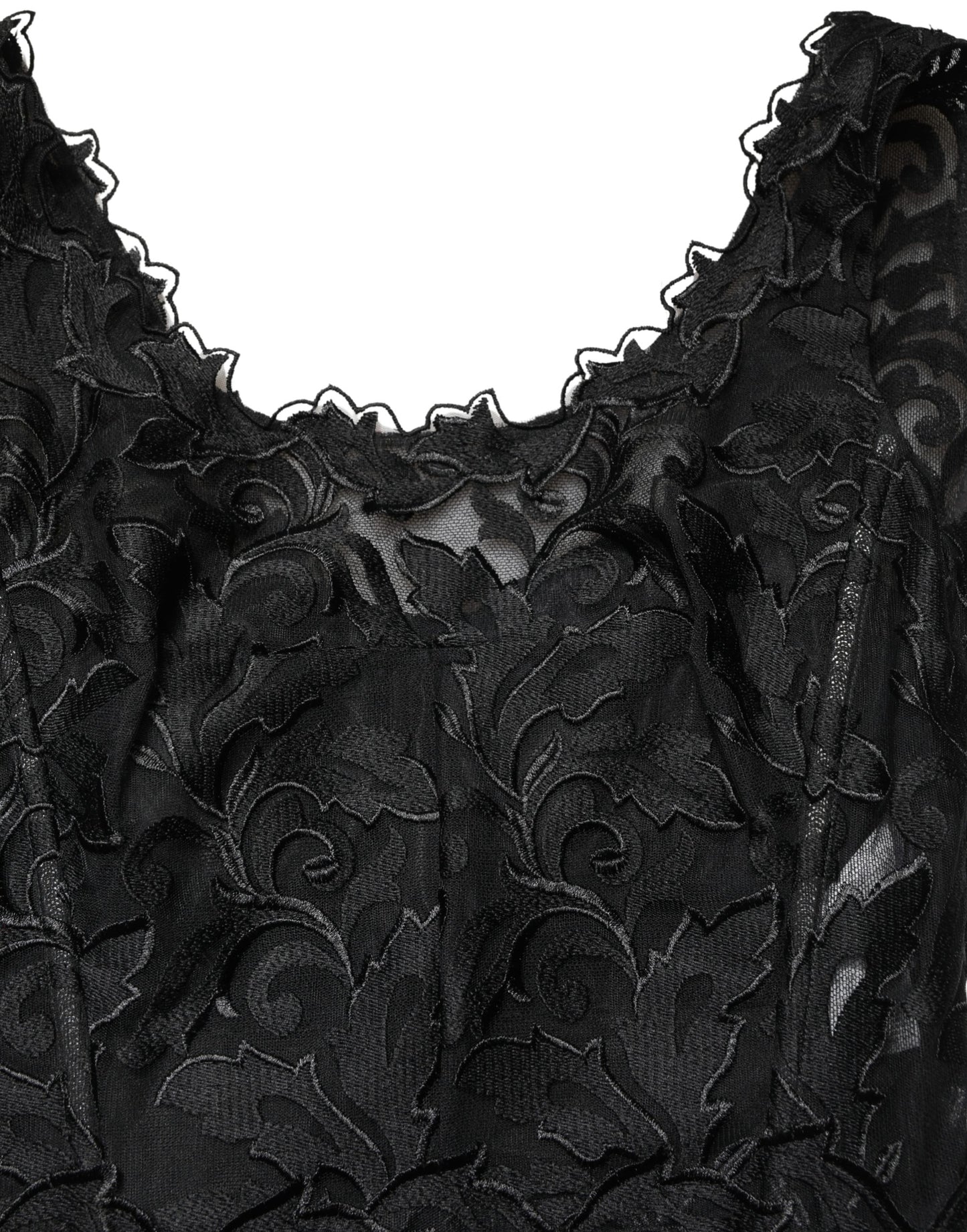 Dolce & Gabbana Black Lace Full Length Evening Gown Dress