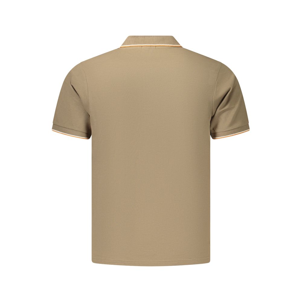 Coveri Moving Brown Cotton Polo Shirt