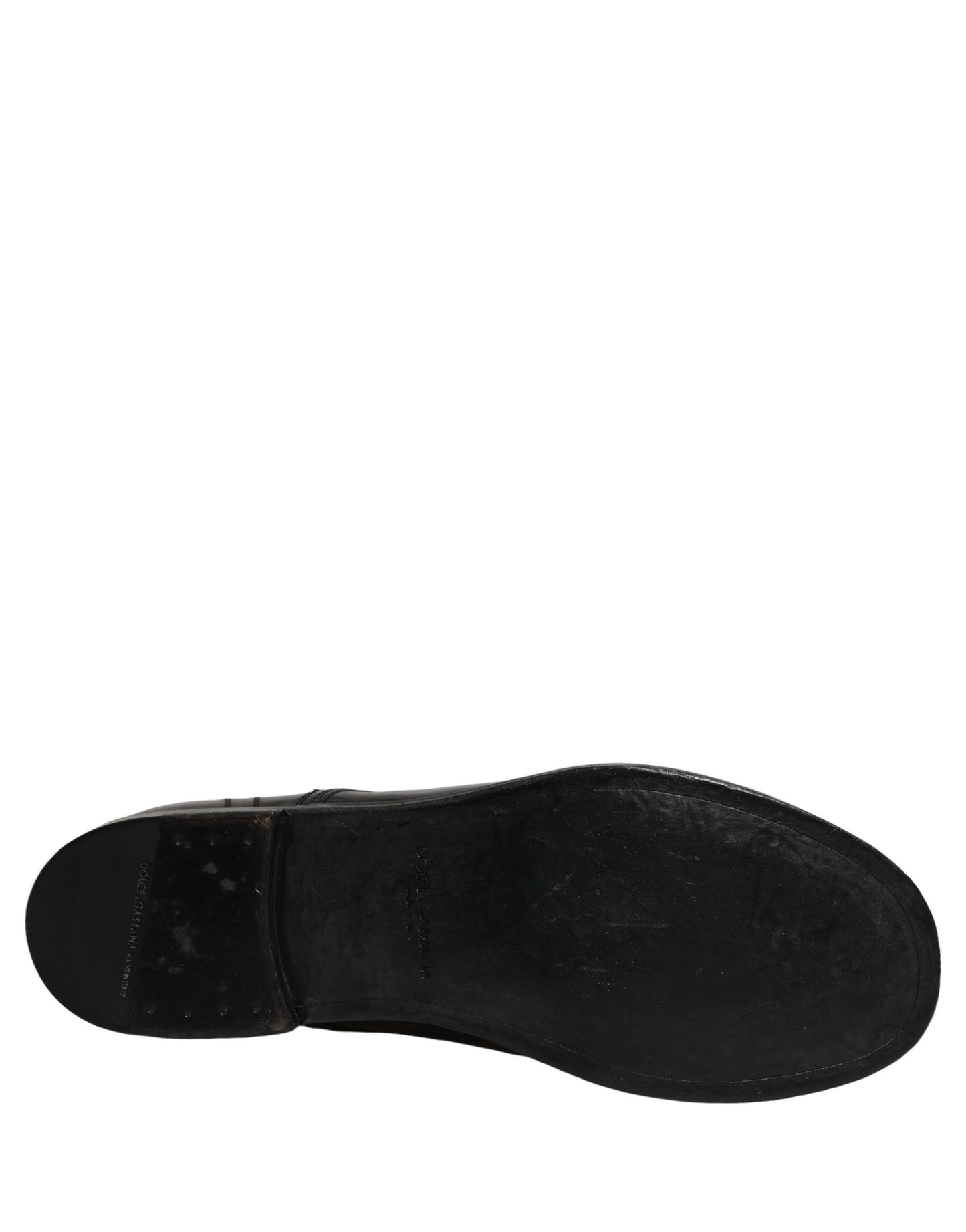 Dolce & Gabbana Black Leather Men Derby Dress Formal Shoes