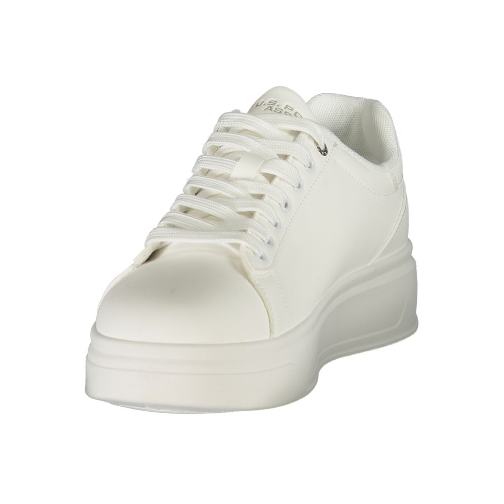 U.S. POLO ASSN. White Polyester Athletic Sneakers