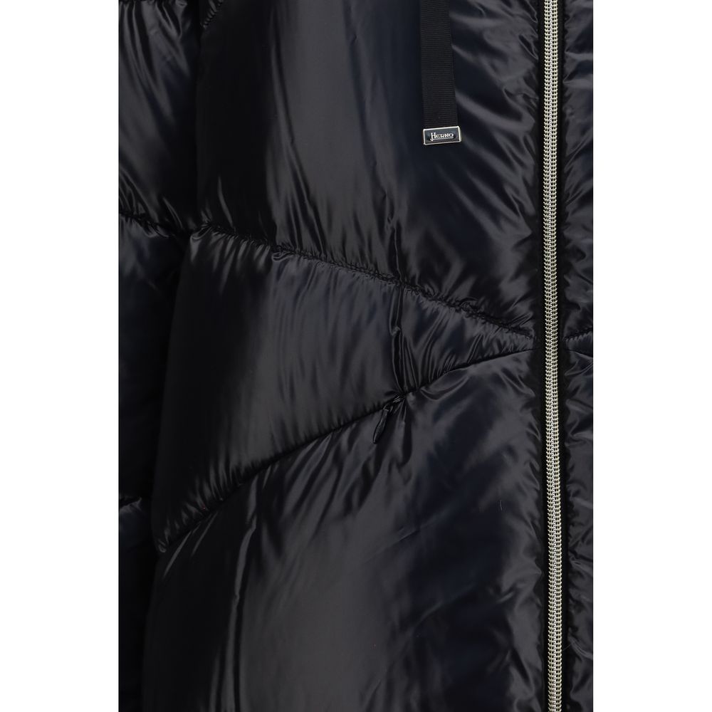 Herno Black Goose Down Full-Length Jacket