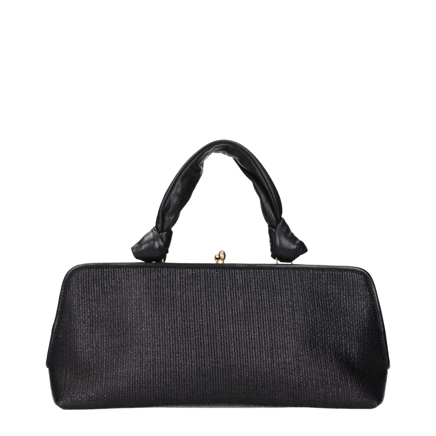 Jil Sander Black Raffia Handbag