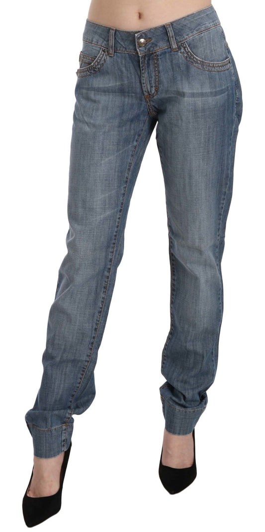 Jeans en denim slim fit bleu délavé Just Cavalli Chic