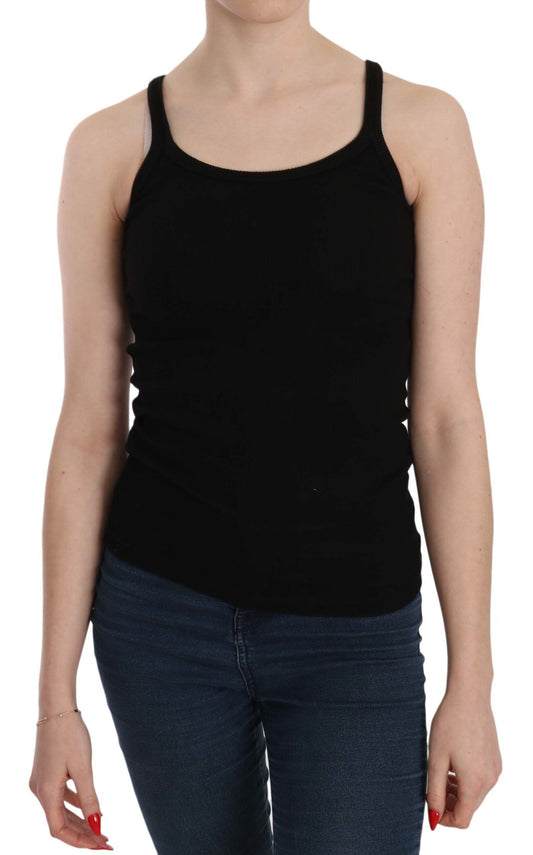Blusa negra sin mangas con tirantes finos
