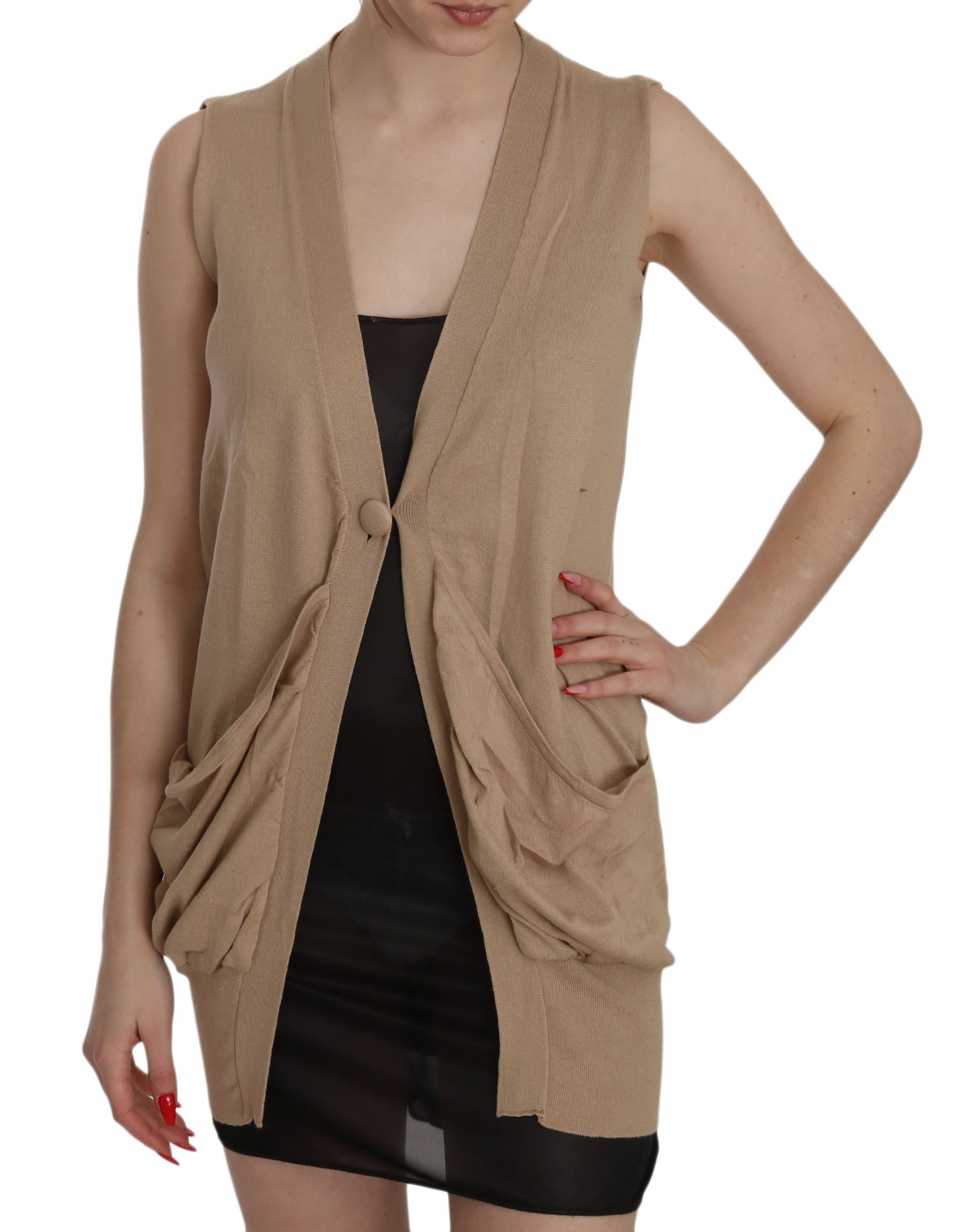 PINK MEMORIES Eleganter Ärmelloser Baumwoll-Cardigan-Top