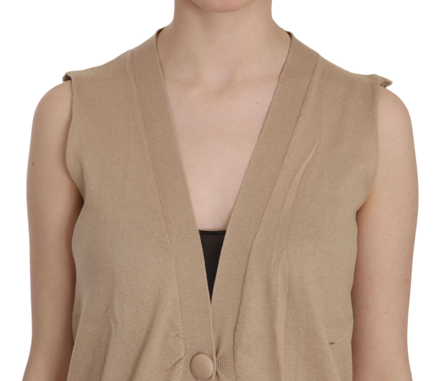 PINK MEMORIES Eleganter Ärmelloser Baumwoll-Cardigan-Top