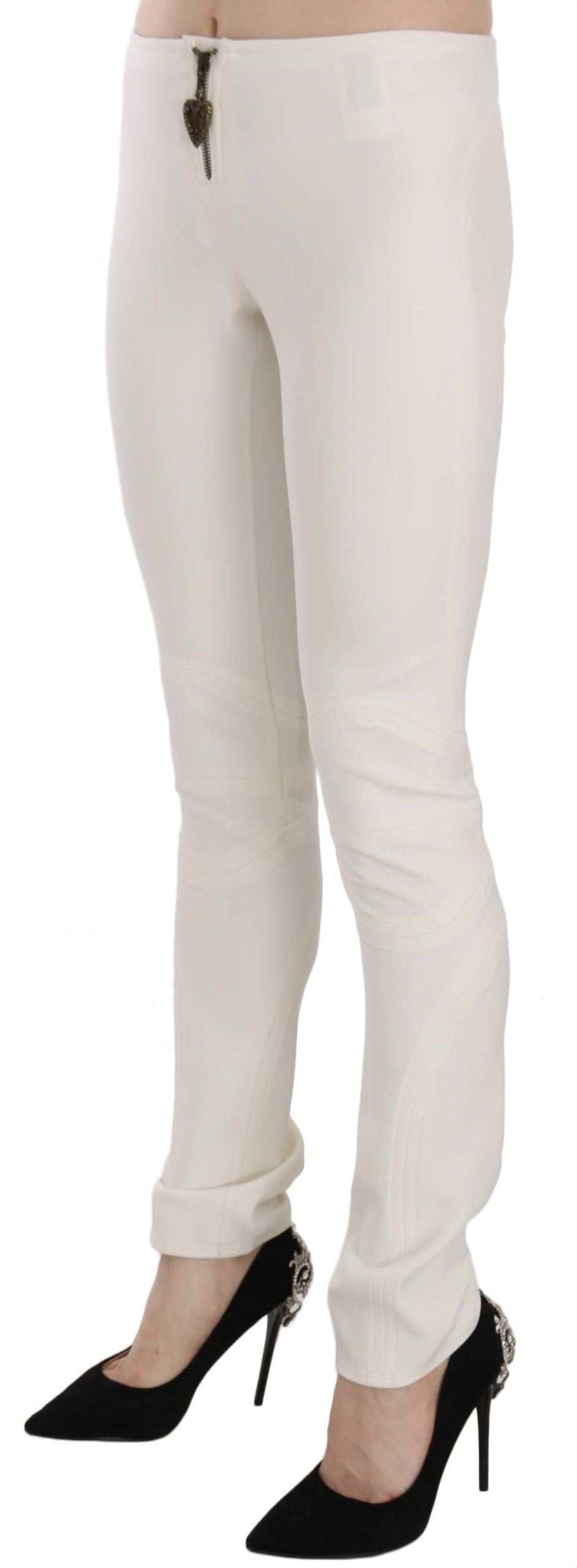 Pantalones de vestir ajustados de cintura media blancos