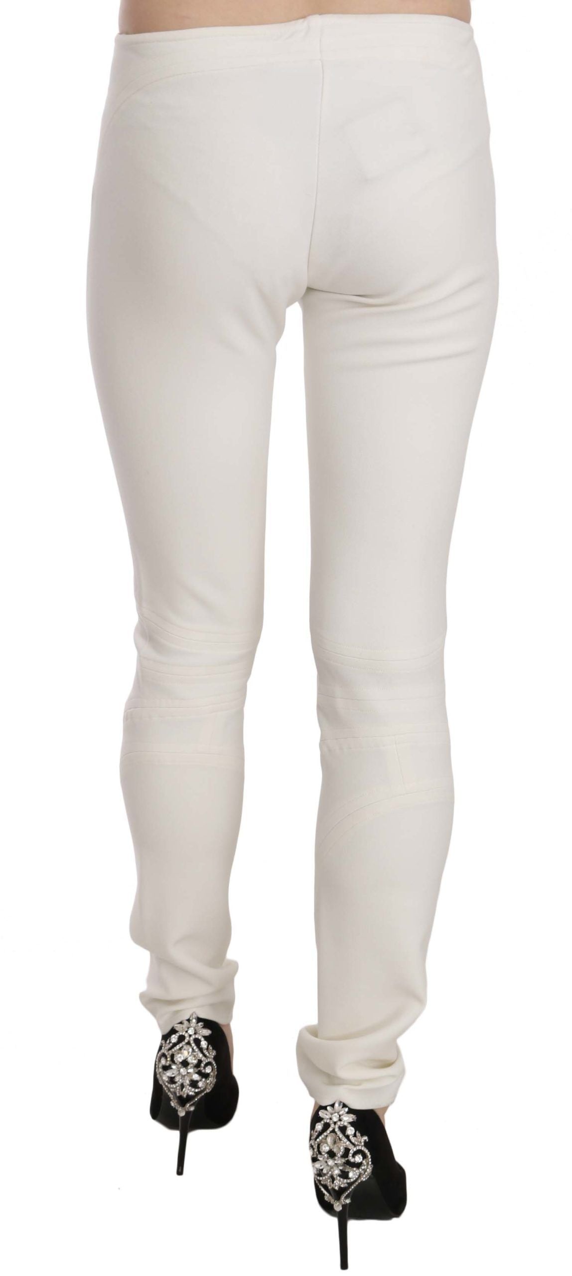 Pantalones de vestir ajustados de cintura media blancos