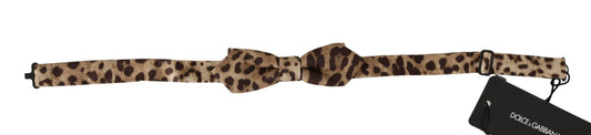 Nœud papillon en soie exquise imprimé léopard Dolce & Gabbana
