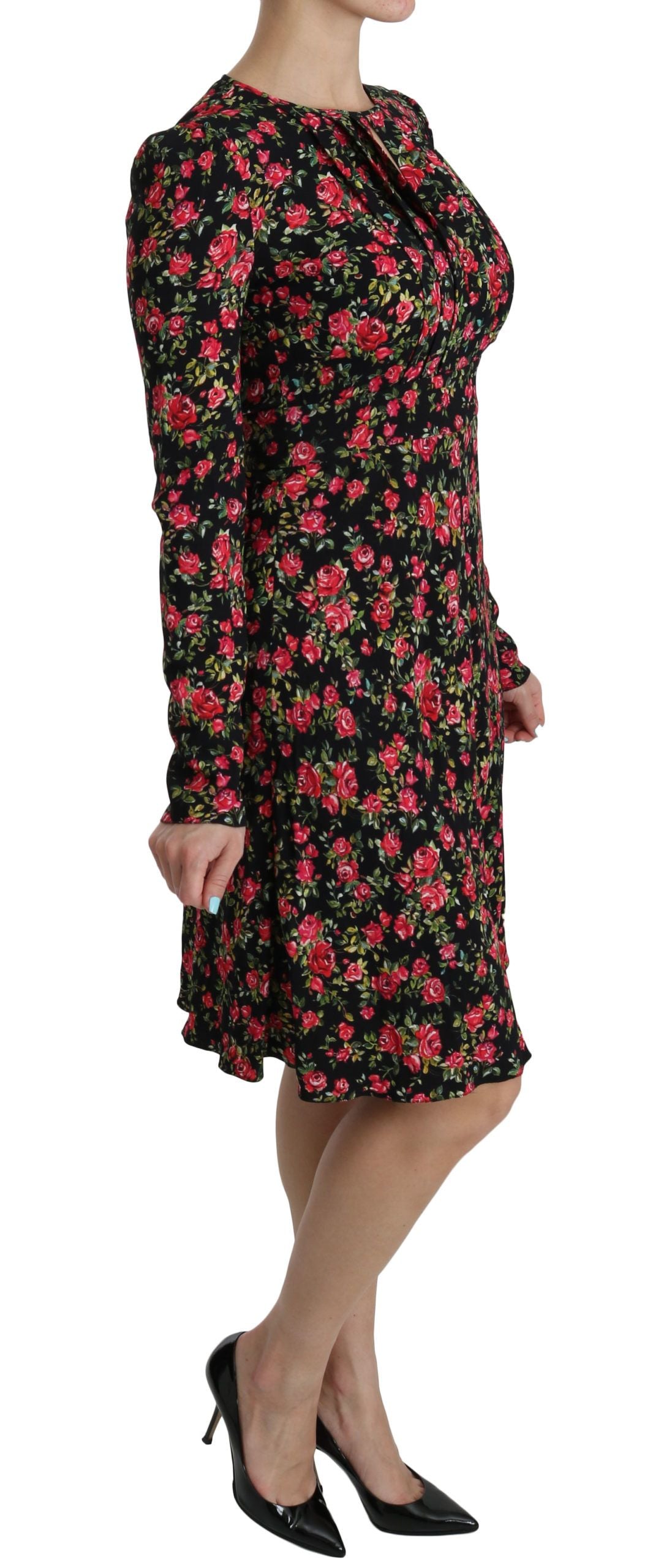 Dolce & Gabbana Floral A-Linie Viskose Knielanges Kleid