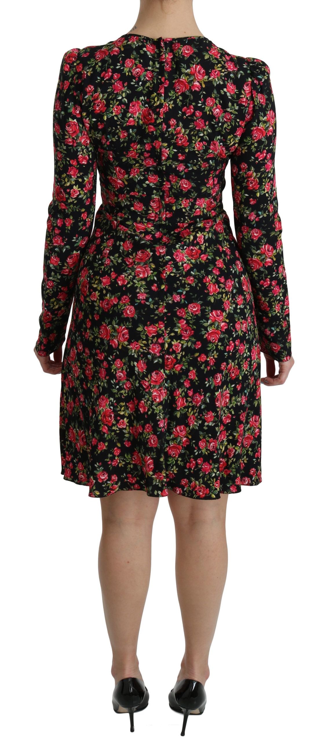 Dolce & Gabbana Floral A-Linie Viskose Knielanges Kleid