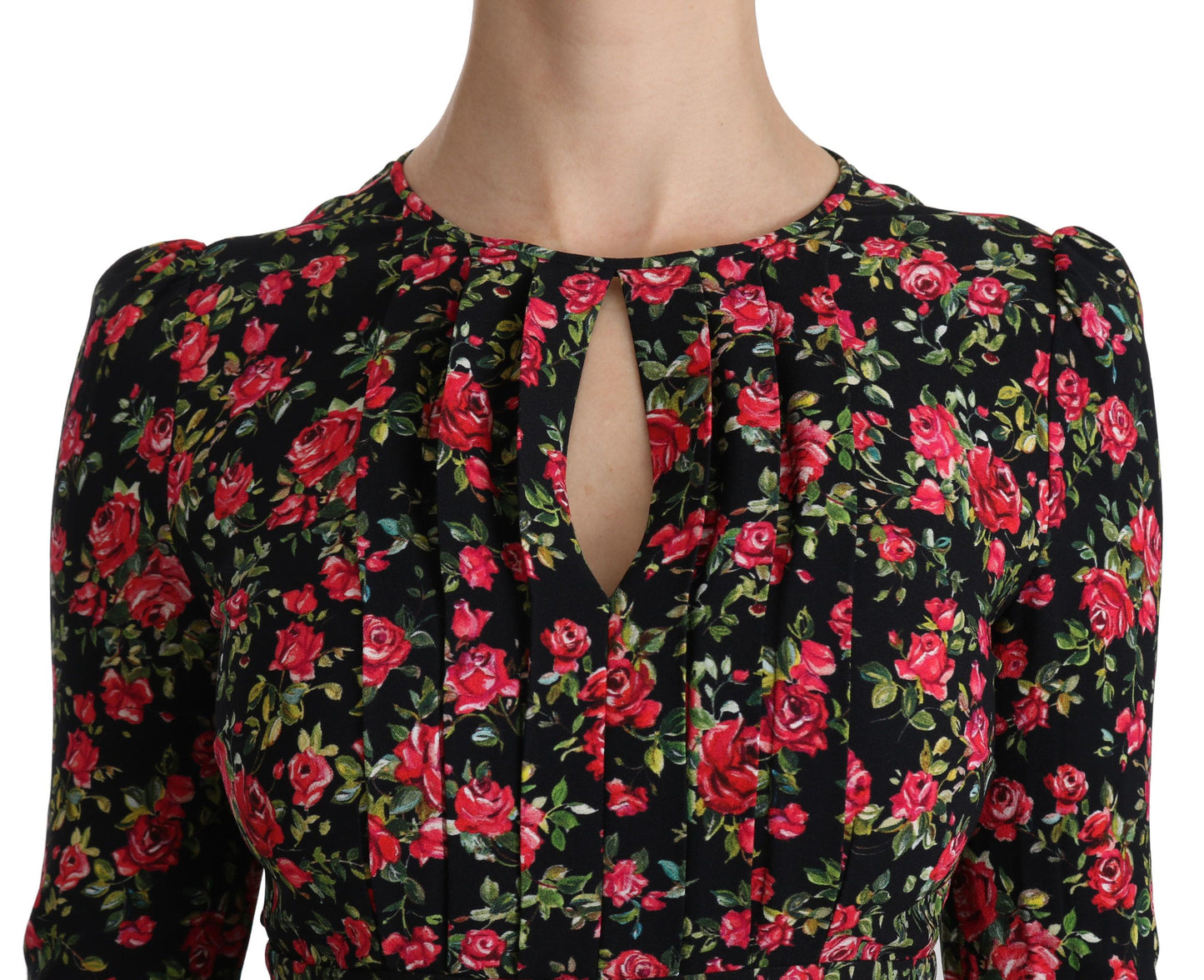 Dolce & Gabbana Floral A-Linie Viskose Knielanges Kleid