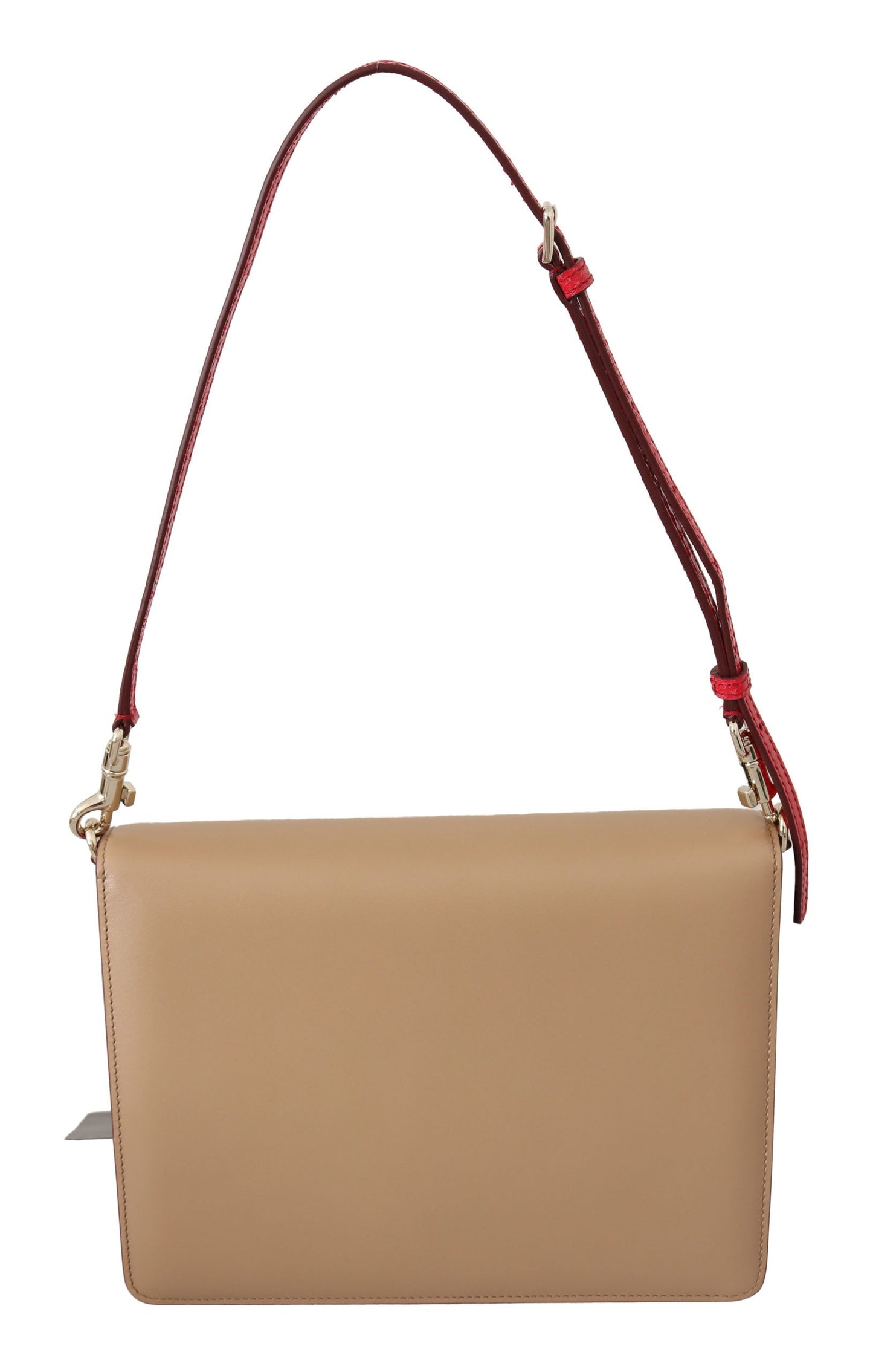 Bolso bandolera de cuero rojo beige morado