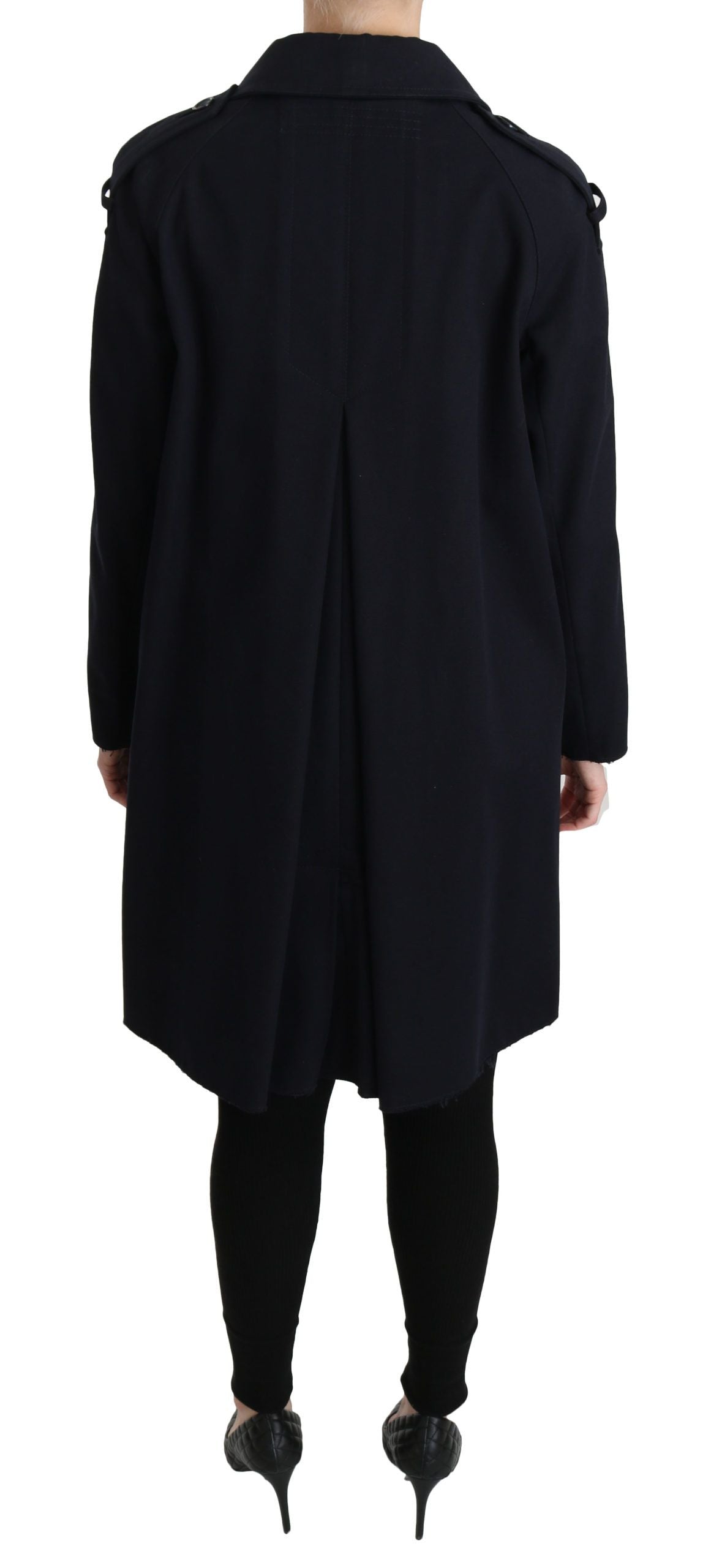 Cappotto Trench da donna in cotone blu