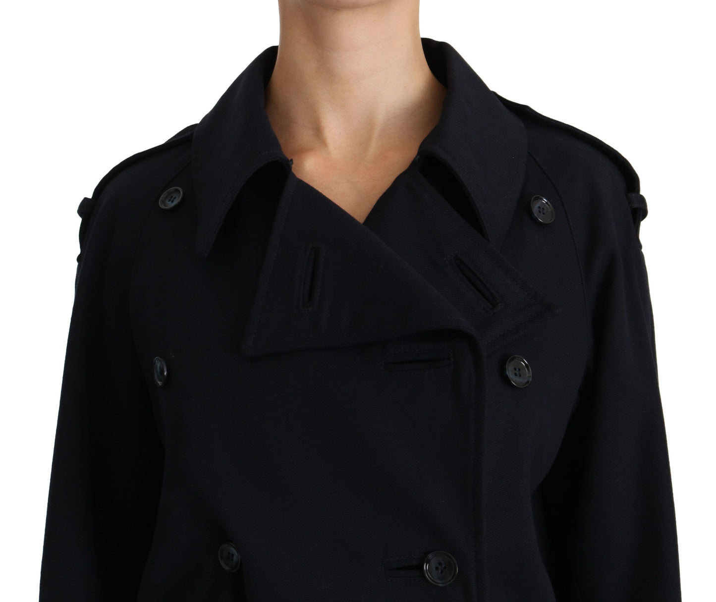 Cappotto Trench da donna in cotone blu