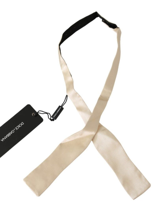 Corbata beige delgada y flaca para hombre 100% pajarita de seda