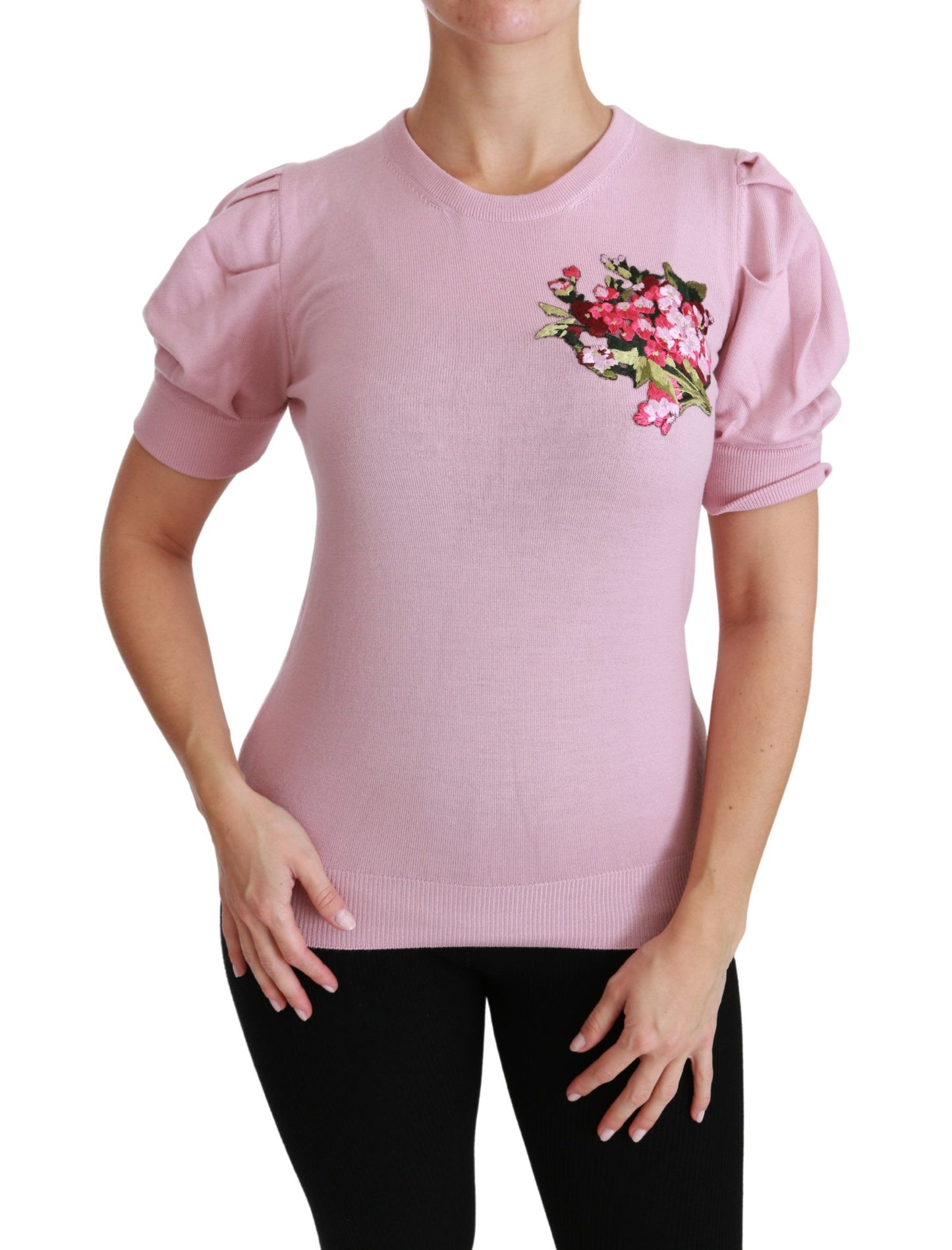 Blusa elegante bordada de lana virgen Dolce & Gabbana