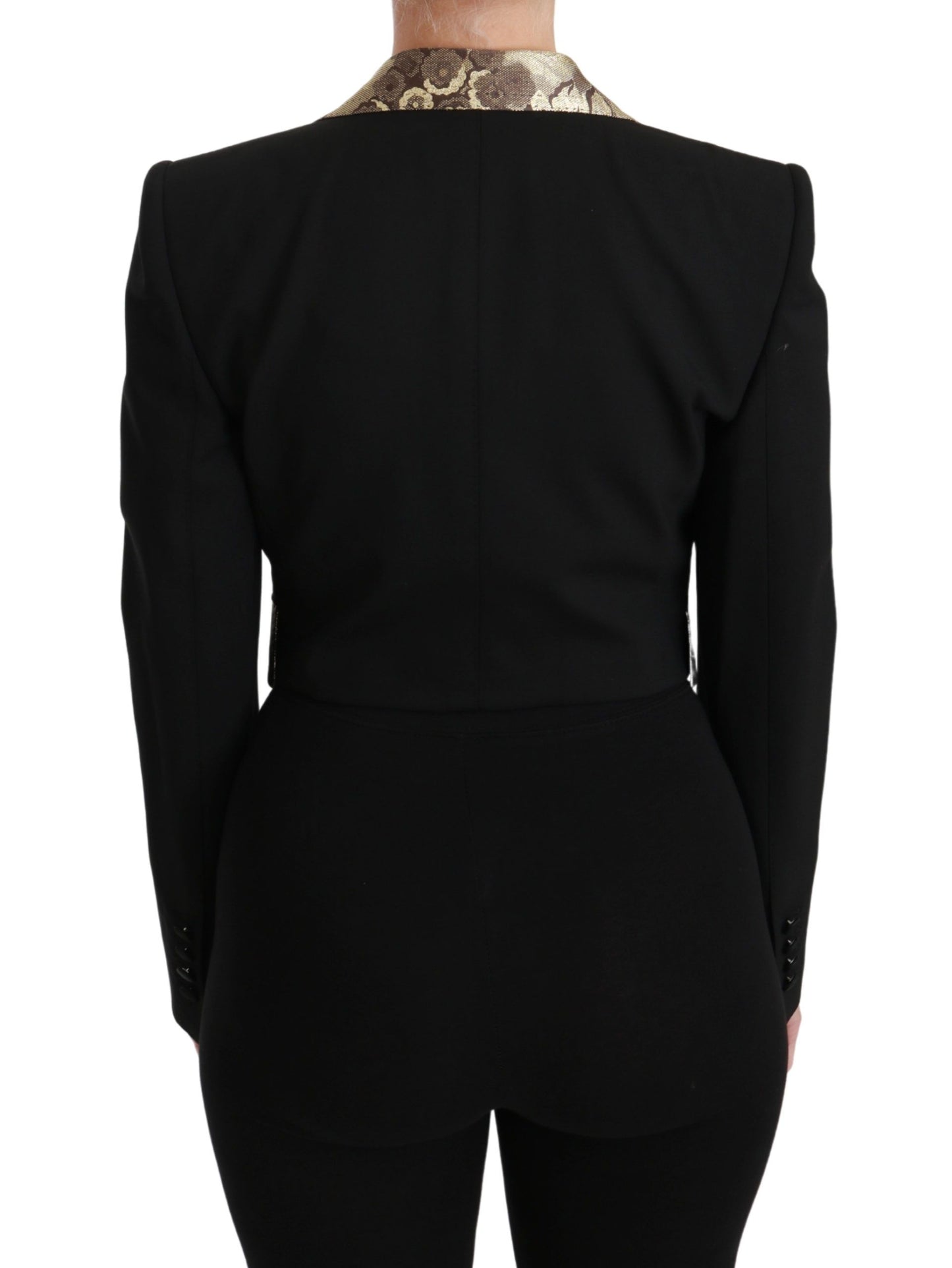 Chaleco de jacquard negro Blazer Abrigo Chaqueta de lana