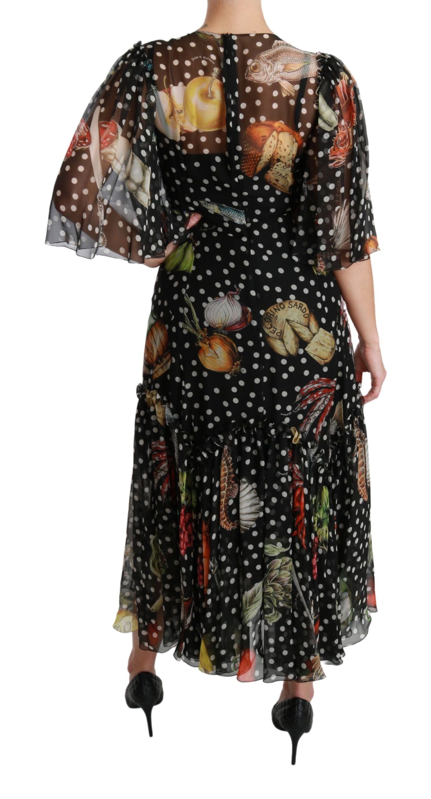 Vestido recto evasé Sicily de pez marino negro