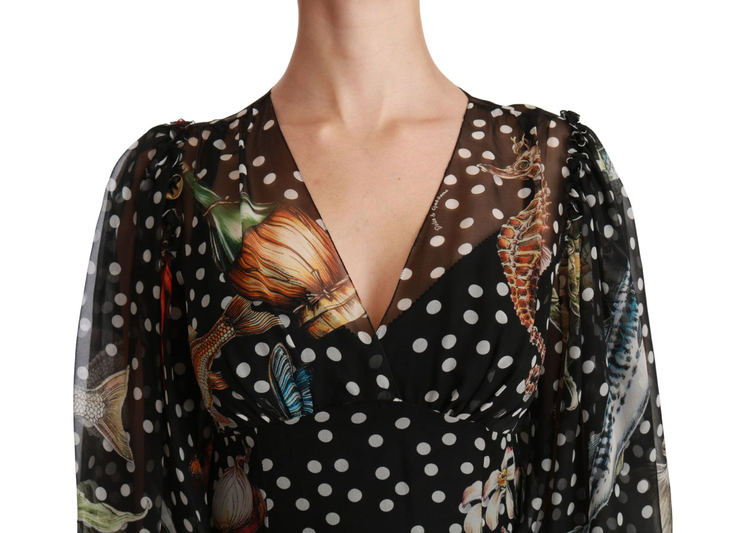 Vestido recto evasé Sicily de pez marino negro