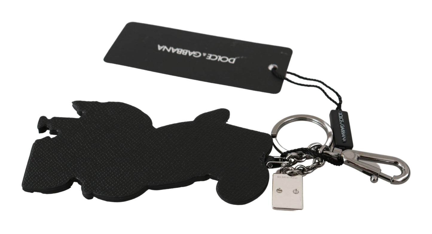 Dolce & Gabbana Chic Schlüsselanhänger mit Lederbesatz und Messingakzenten