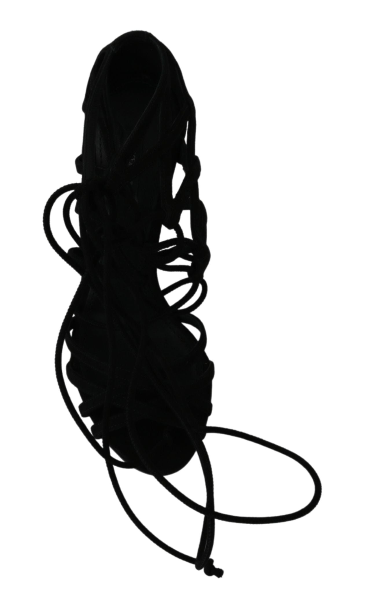 Sandali con scarpe a spillo con cinturino in pelle scamosciata nera