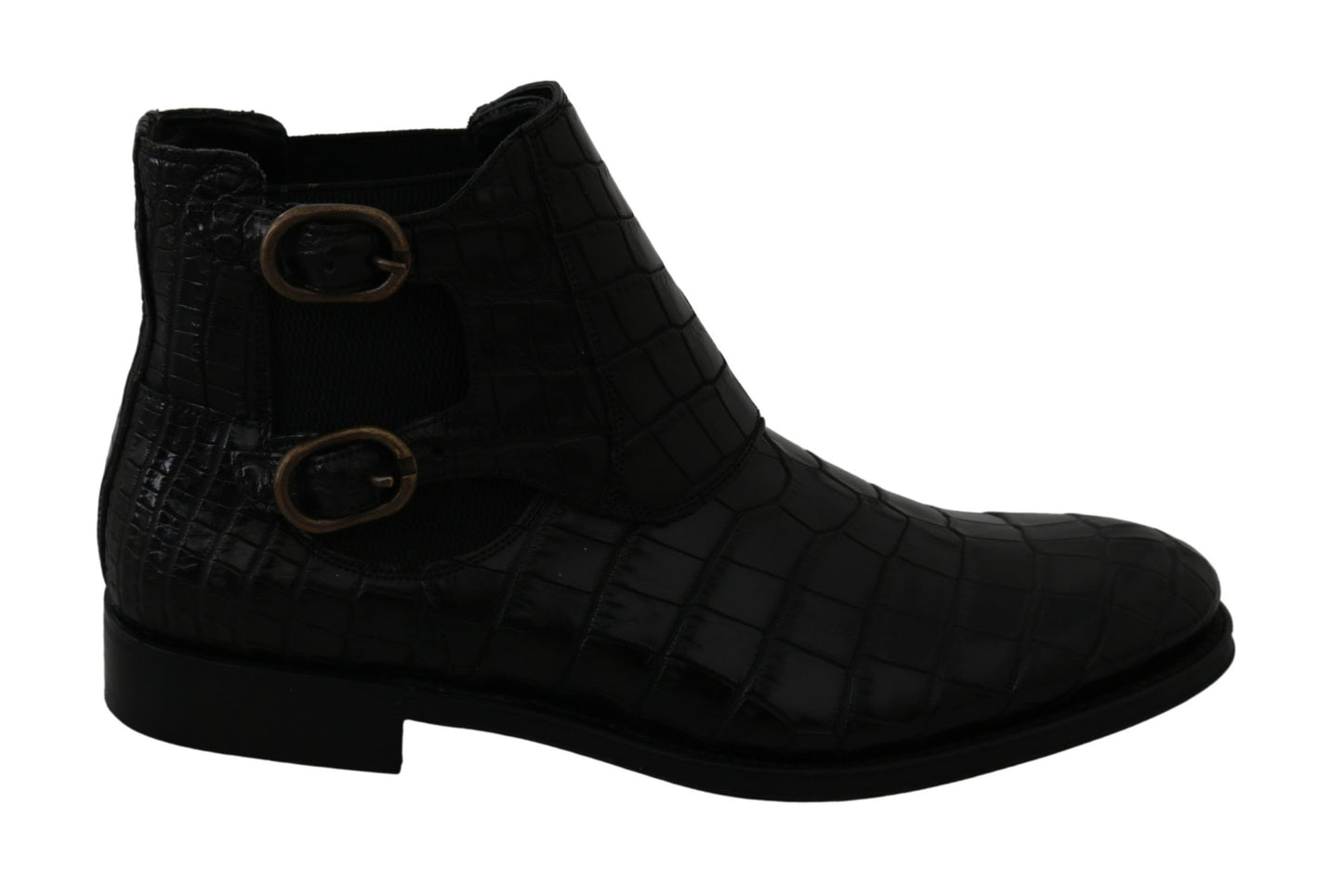 Zapatos Derby de cuero de cocodrilo negros