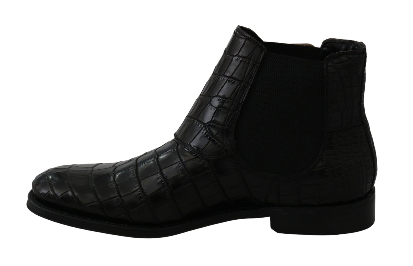 Zapatos Derby de cuero de cocodrilo negros