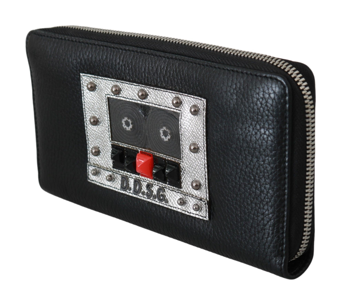 Dolce & Gabbana Elegante Schwarze Leder Zip Continental Geldbörse