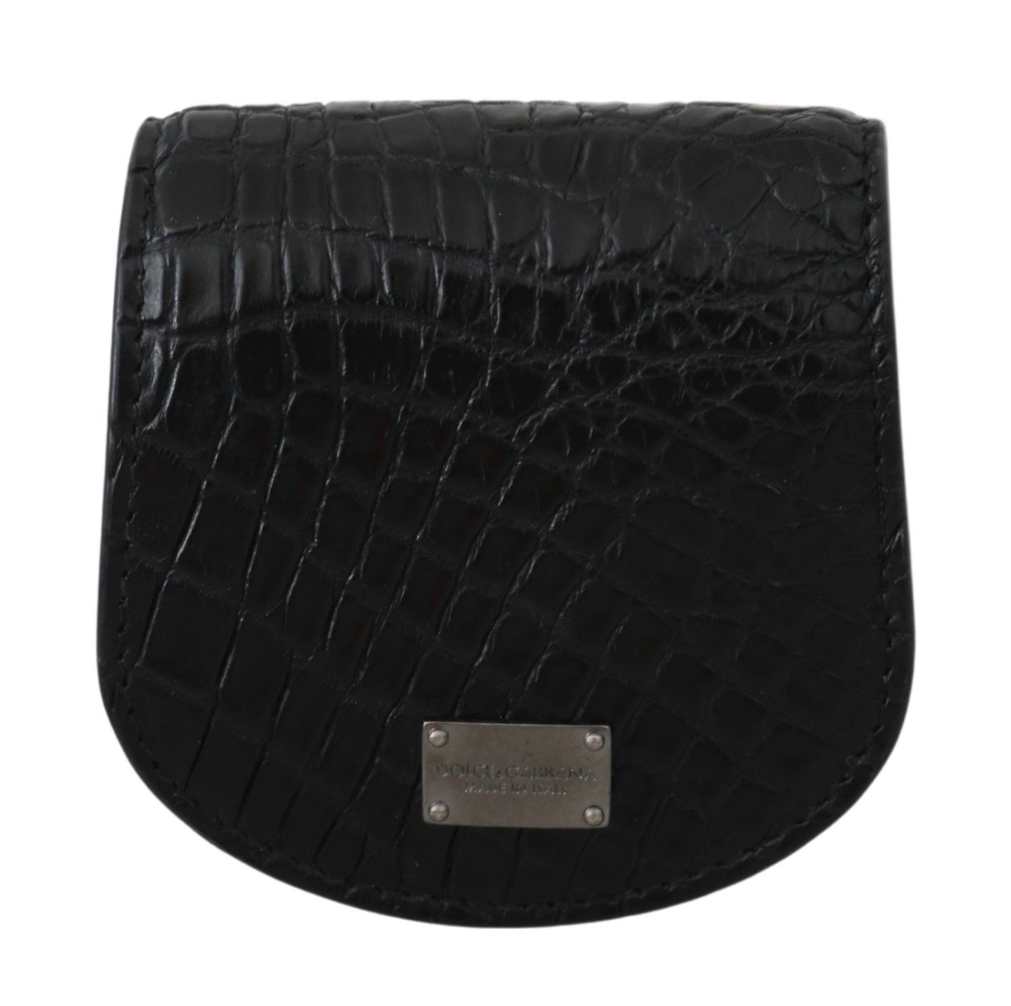 Estuche para condones con bolsillo de piel exótica negra