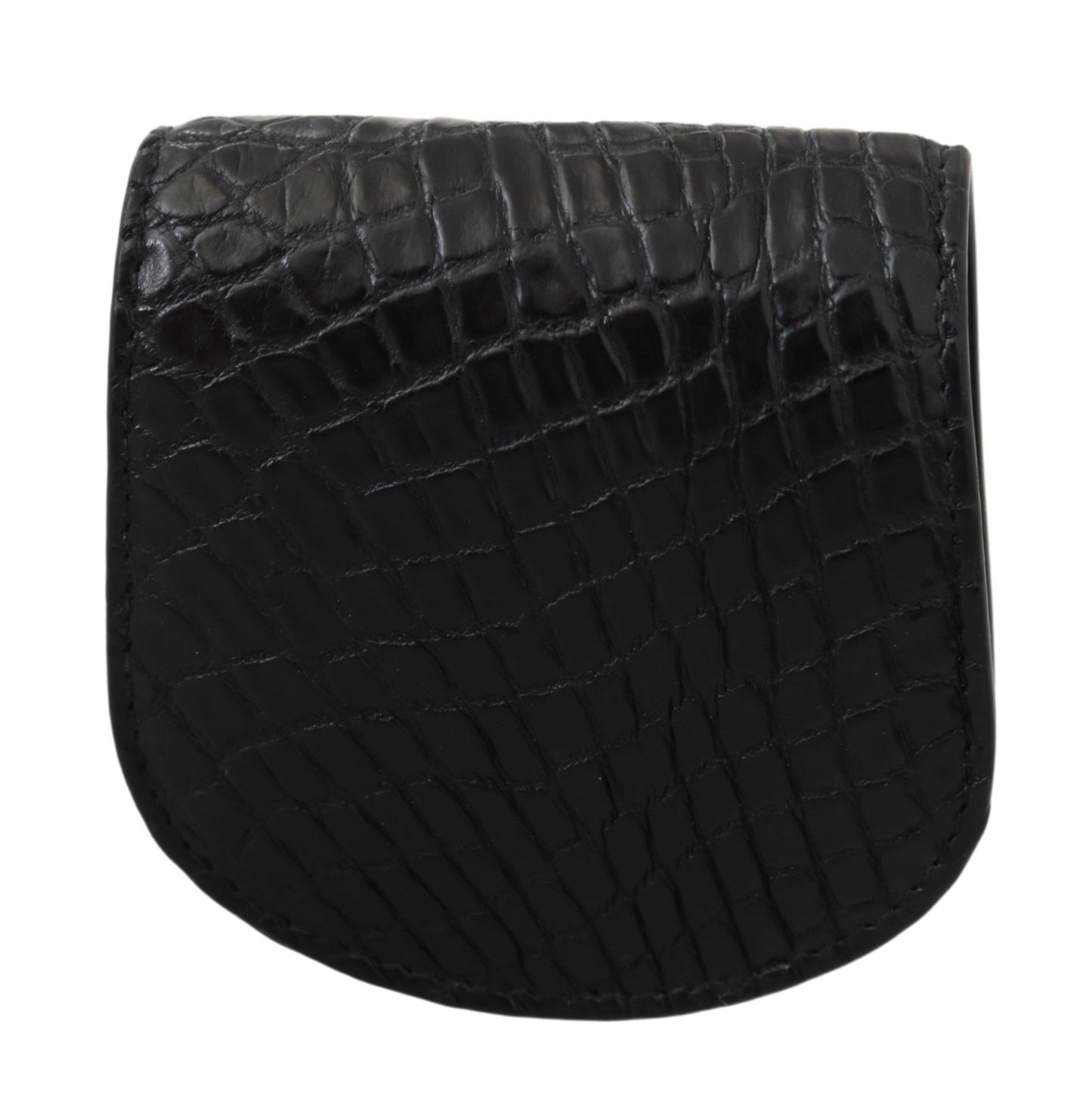 Estuche para condones con bolsillo de piel exótica negra