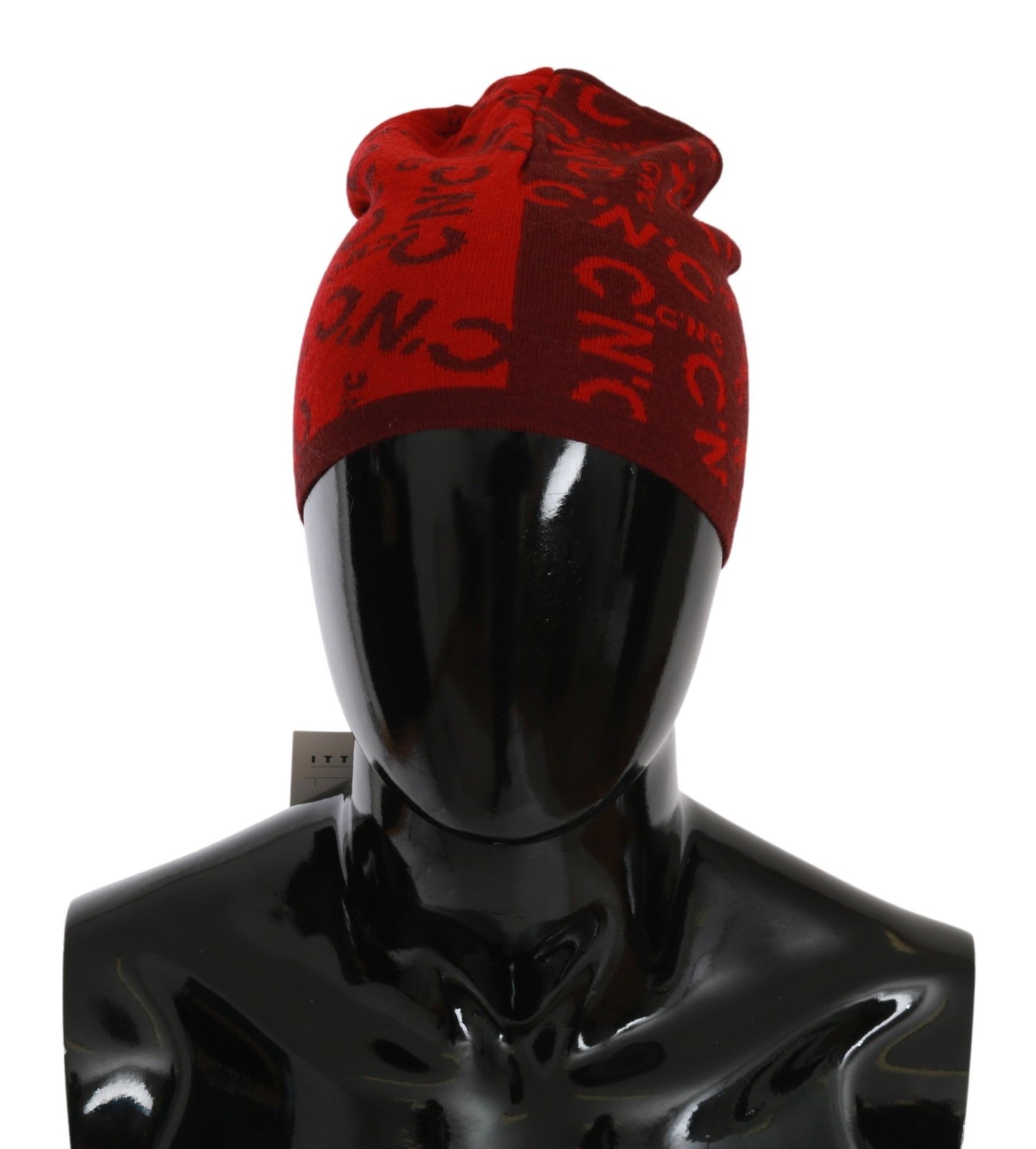 Gorro rojo con logo en mezcla de lana