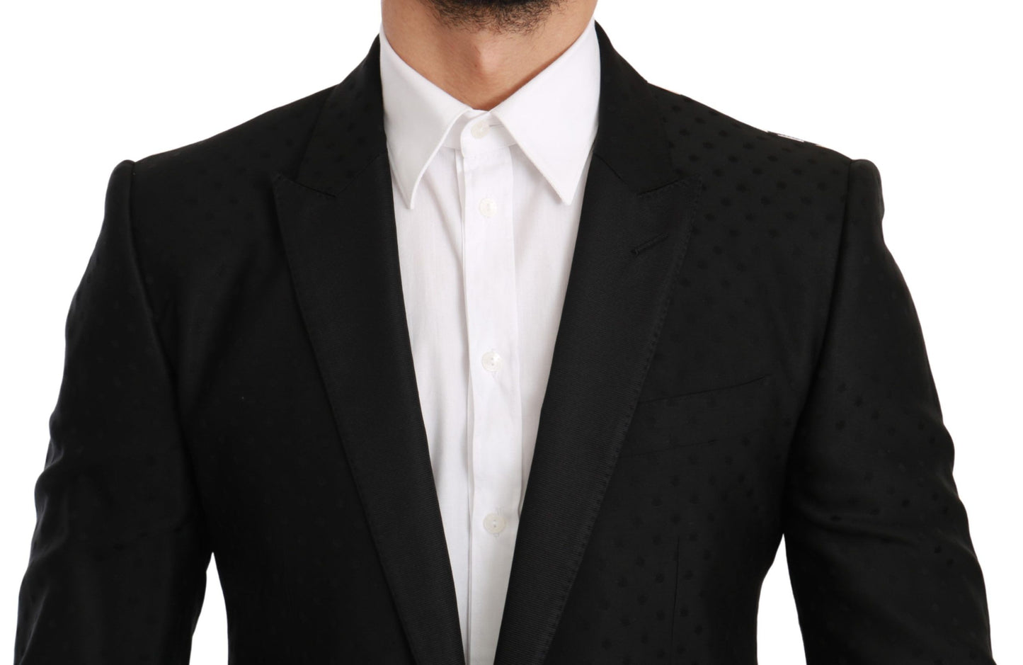 Blazer en mélange de laine noir à pois blancs élégant Dolce & Gabbana