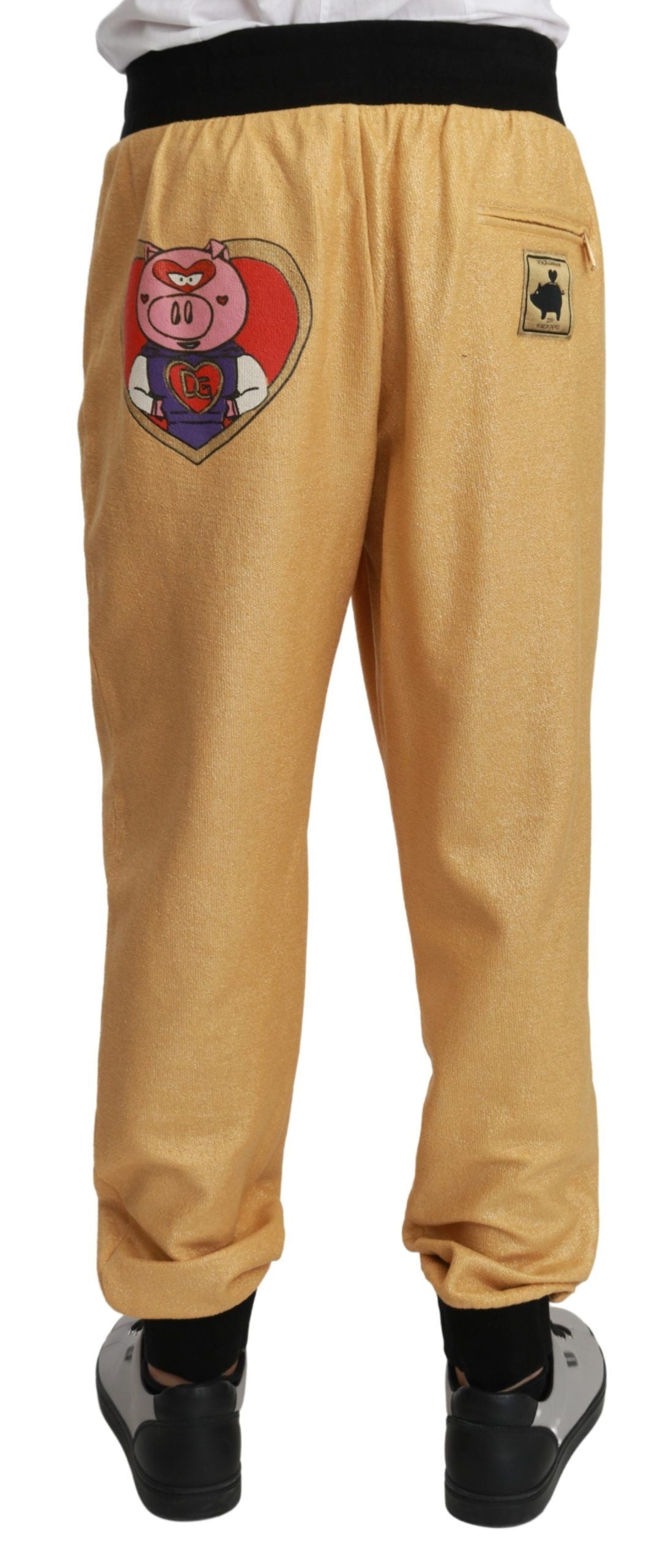 Pantalones dorados de algodón para hombre del año del cerdo