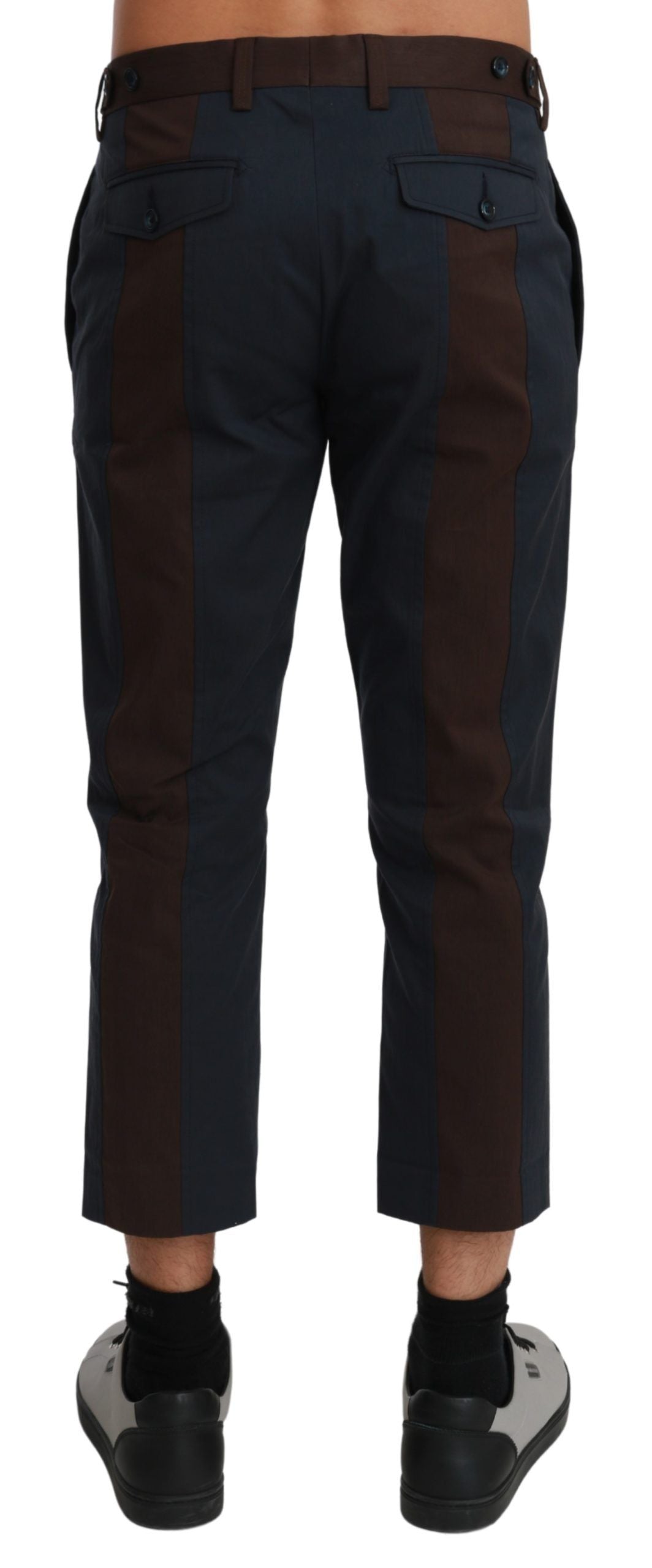 Pantaloni cropped a righe marroni