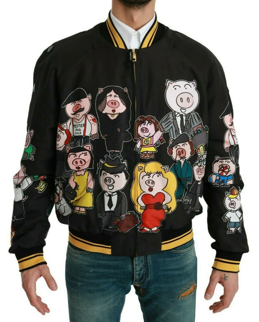 Dolce & Gabbana Multicolor Motive Bomberjacke im Stil