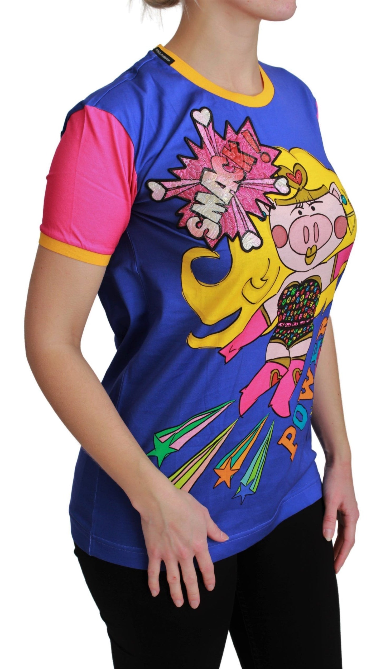 Camiseta de algodón con top PIG SUPERGIRL morado