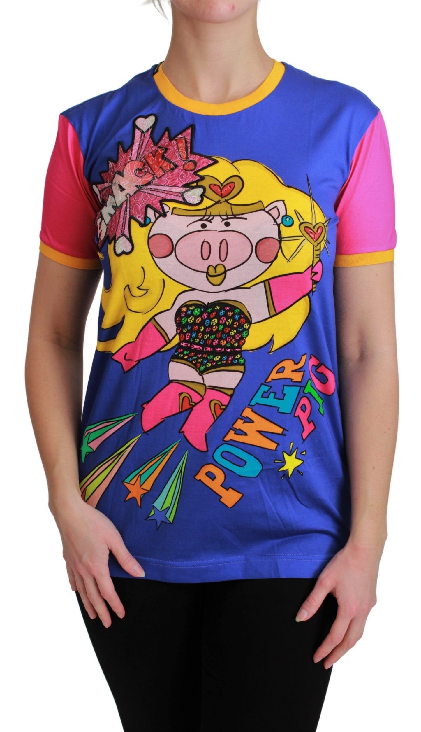 Camiseta de algodón con top PIG SUPERGIRL morado