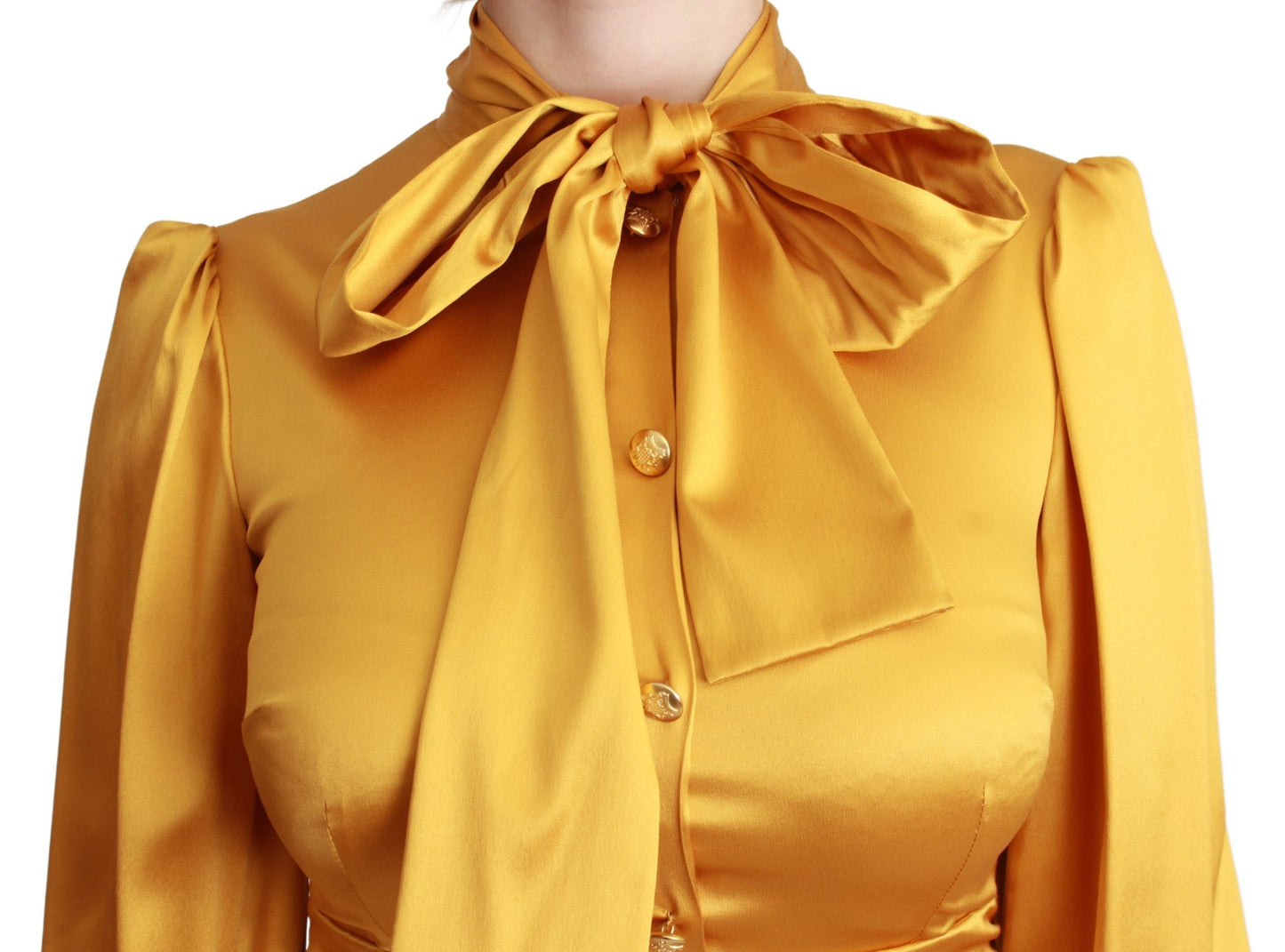 Dolce & Gabbana Radiant Yellow Silk Bodycon Mini Dress