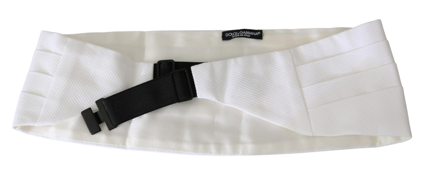 Dolce & Gabbana Eleganter Seidenweißer Cummerbund