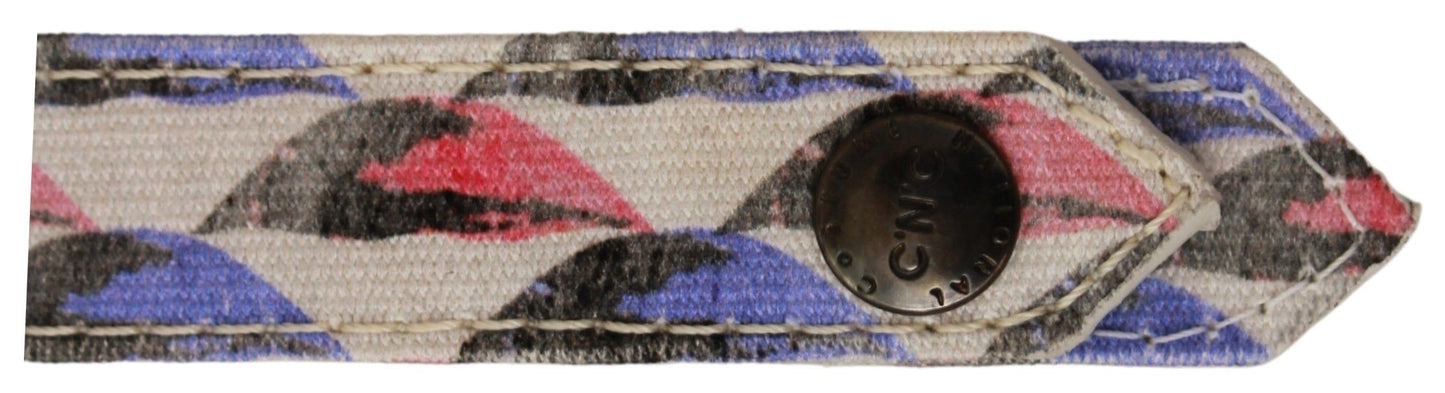 Llavero textil con marca de anillo blanco